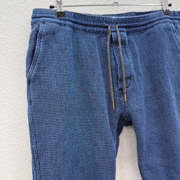 Taylor Stitch Après Blue Organic Cotton Drawstring Elastic Jogger Pant Men Large - Picture 3 of 10